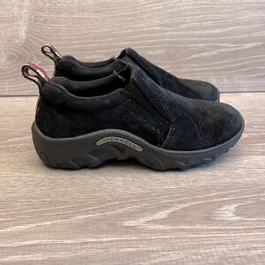 Merrell Jungle Moc Little Boys Size 12.5 Black Suede Slip On Shoe